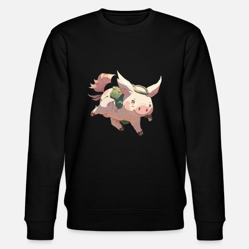Pigo le cochon volant - Sweat bio CHANGER Stanley/Stella Unisexe - noir