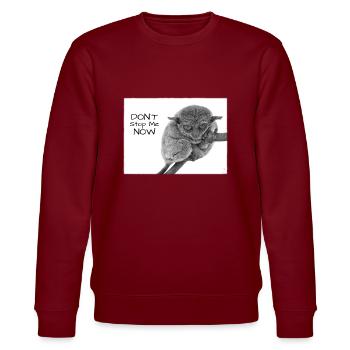 Maki, Tarsier, Koboldmaki, lustiger Spruch - Stanley/Stella Unisex Bio-Sweatshirt CHANGER  - Burgunderrot - Vorne - Nik (191cm) & Marisol (170cm)