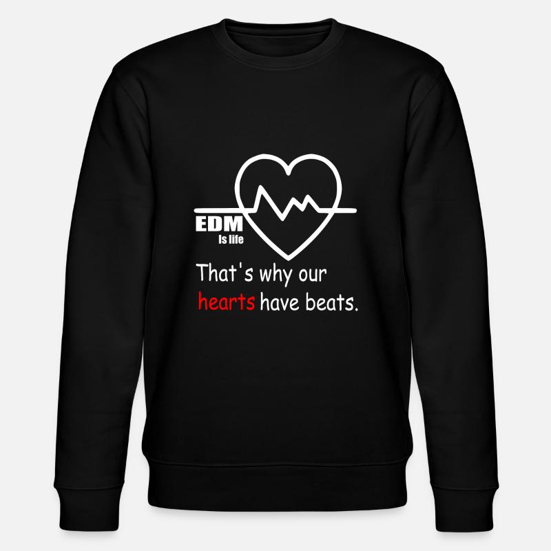 Edm hearts have beats - Stanley/Stella CHANGER Unisex Organic Sweatshirt - black
