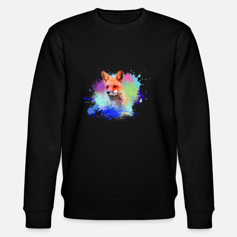 fufuchs ,Graffiti, Malerei,fuchs ,aquarell - Stanley/Stella Unisex Bio-Sweatshirt CHANGER  - Schwarz