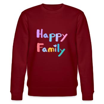 TEXTE DE FAMILLE HEUREUSE - Sweat bio CHANGER Stanley/Stella Unisexe - bordeaux - Devant - Nik (191cm) & Marisol (170cm)