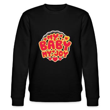 Mein Baby, meine Freude - Stanley/Stella Unisex Bio-Sweatshirt CHANGER  - Schwarz - Vorne - Nik (191cm) & Marisol (170cm)