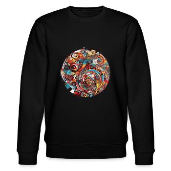 Design rétro - Sweat bio CHANGER Stanley/Stella Unisexe - noir - Devant - Nik (191cm) & Marisol (170cm)