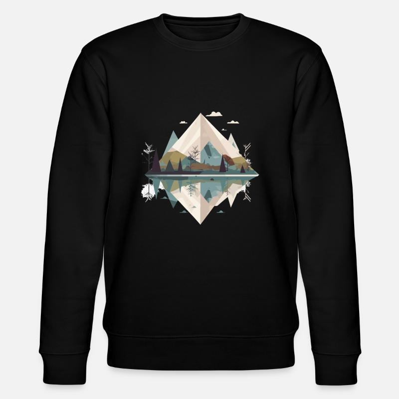 Minimalistic Mountains - Stanley/Stella CHANGER Unisex Organic Sweatshirt - black