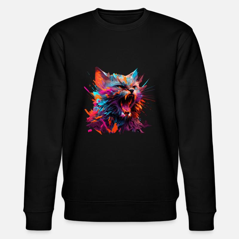 Angry Cat - Stanley/Stella Unisex Bio-Sweatshirt CHANGER  - Schwarz