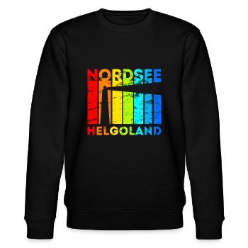 Helgoland Nordsee Urlaub Geschenk - Stanley/Stella Unisex Bio-Sweatshirt CHANGER  - Schwarz - Vorne - Nik (191cm) & Marisol (170cm)
