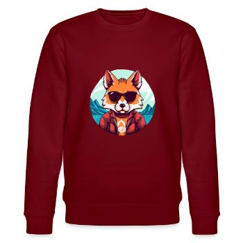 Cooler Fuchs - Stanley/Stella Unisex Bio-Sweatshirt CHANGER  - Burgunderrot - Vorne - Nik (191cm) & Marisol (170cm)