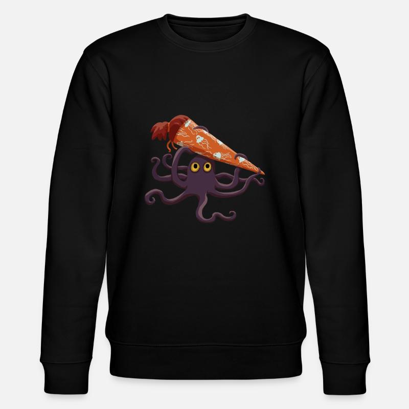 Kraken mit Schultüte - Stanley/Stella Unisex Bio-Sweatshirt CHANGER  - Schwarz