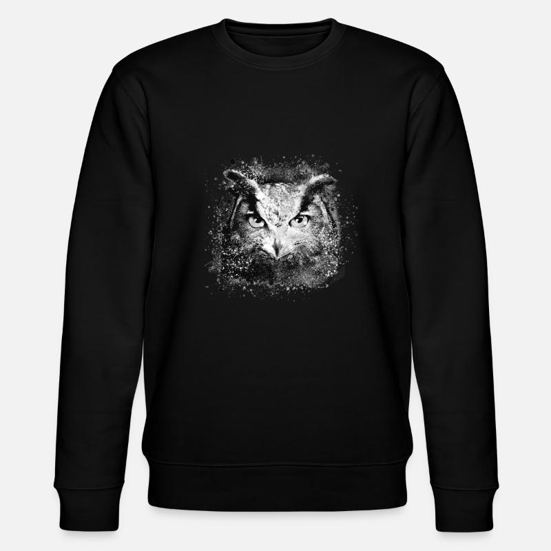 Owl,Graffiti,Painting,Black,Grey - Stanley/Stella CHANGER Unisex Organic Sweatshirt - black