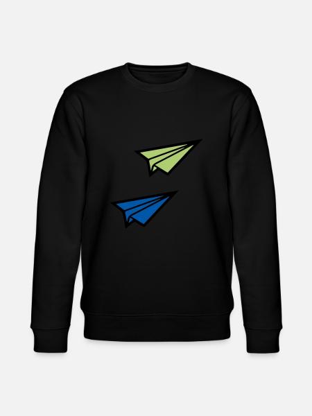 Paper airplane - Stanley/Stella CHANGER Unisex Organic Sweatshirt - black