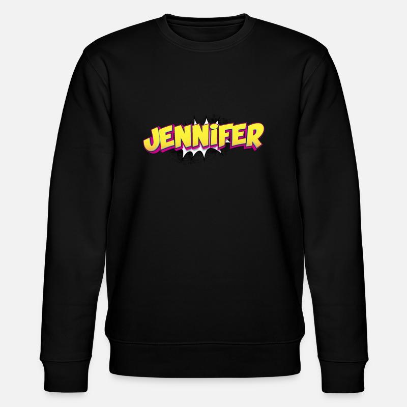 Jennifer Benutzerdefinierter Name Comic-Stil Pop-Art, - Stanley/Stella Unisex Bio-Sweatshirt CHANGER  - Schwarz