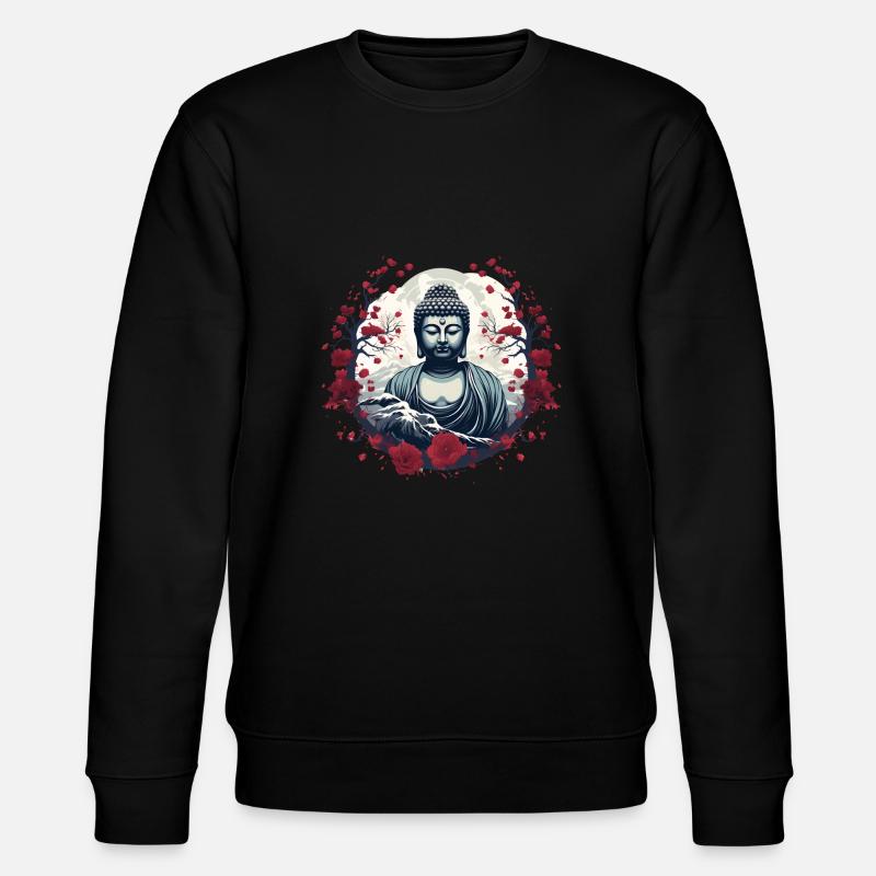 Buddha-Statue - Stanley/Stella Unisex Bio-Sweatshirt CHANGER  - Schwarz