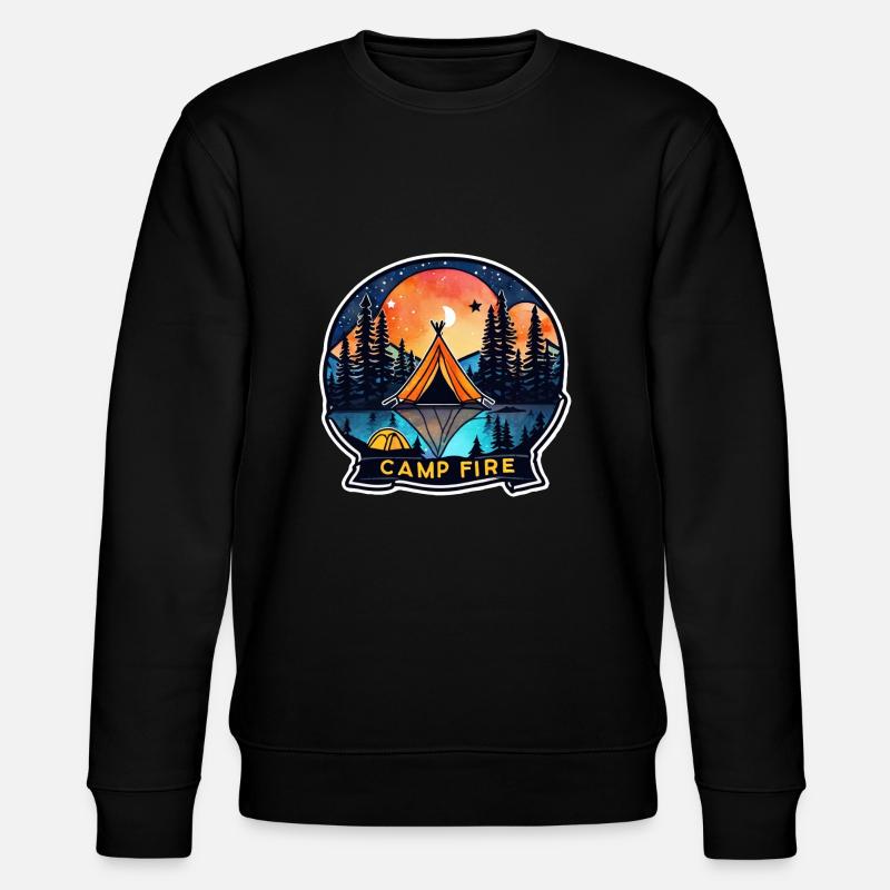 Camping & Lagerfeuer - Stanley/Stella Unisex Bio-Sweatshirt CHANGER  - Schwarz