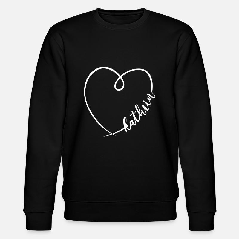 Kathrin Nom Calligraphie Coeur - Sweat bio CHANGER Stanley/Stella Unisexe - noir