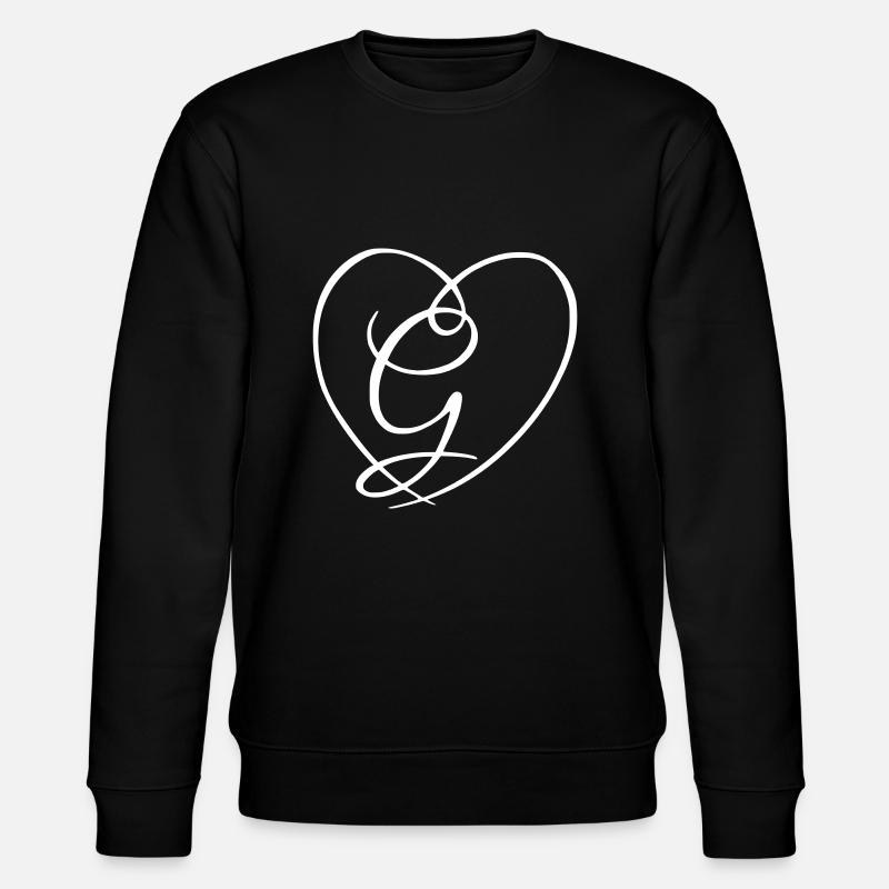 Lettre G calligraphie coeur - Sweat bio CHANGER Stanley/Stella Unisexe - noir