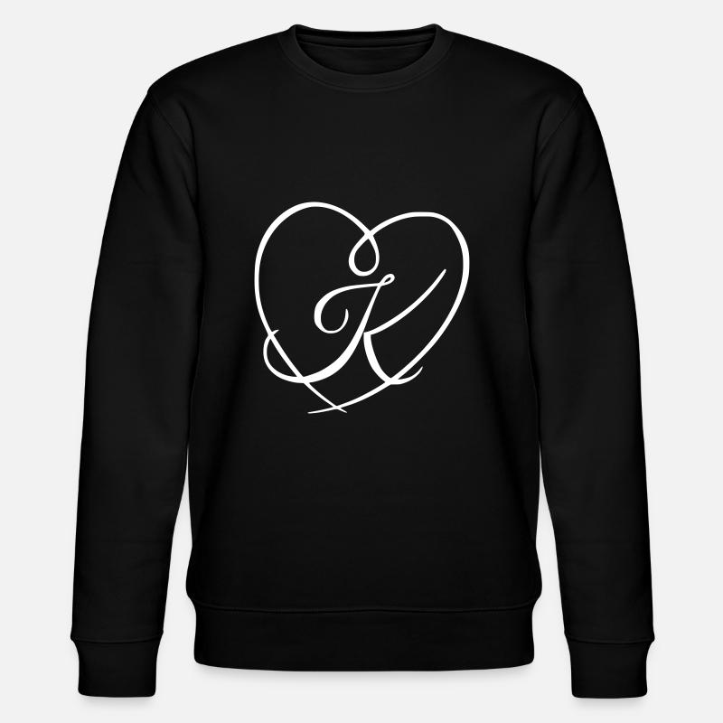 Letter K Calligraphy Heart - Stanley/Stella CHANGER Unisex Organic Sweatshirt - black