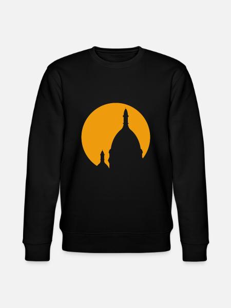 Sacré-Coeur Montmartre Paris yellow silhouette - Stanley/Stella CHANGER Unisex Organic Sweatshirt - black