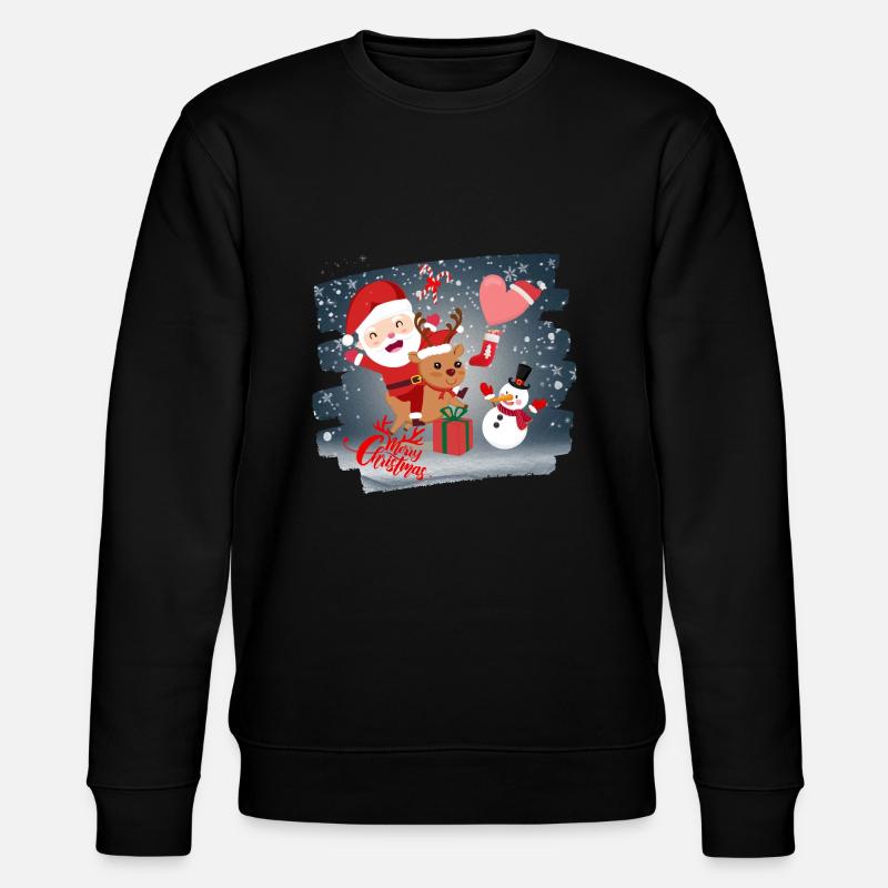 Frohe Weihnachten - Stanley/Stella Unisex Bio-Sweatshirt CHANGER  - Schwarz