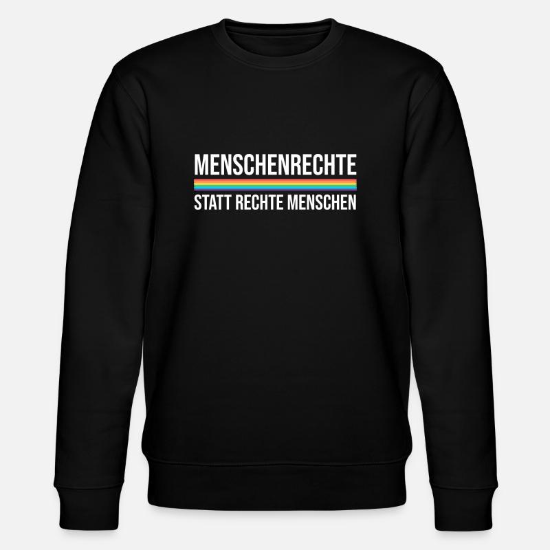 Menschenrechte statt rechte Menschen - Stanley/Stella Unisex Bio-Sweatshirt CHANGER  - Schwarz