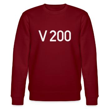 V200 Lok Schriftzug - Stanley/Stella Unisex Bio-Sweatshirt CHANGER  - Burgunderrot - Vorne - Nik (191cm) & Marisol (170cm)