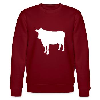 Kuh - Stanley/Stella Unisex Bio-Sweatshirt CHANGER  - Burgunderrot - Vorne - Nik (191cm) & Marisol (170cm)