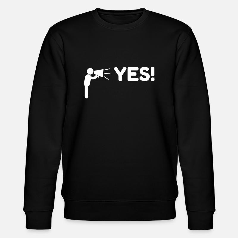 Megaphon JA! - Stanley/Stella Unisex Bio-Sweatshirt CHANGER  - Schwarz