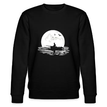 Einsamer Angler bei Mondschein 4 - Stanley/Stella Unisex Bio-Sweatshirt CHANGER  - Schwarz - Vorne - Nik (191cm) & Marisol (170cm)