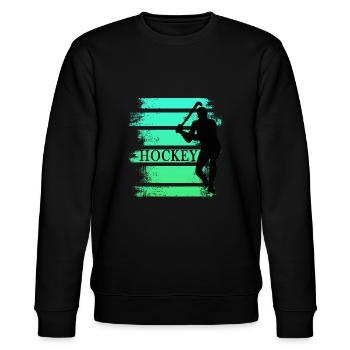 hockey feldhockey sport mint hockeyspieler stürmer - Stanley/Stella Unisex Bio-Sweatshirt CHANGER  - Schwarz - Vorne - Nik (191cm) & Marisol (170cm)