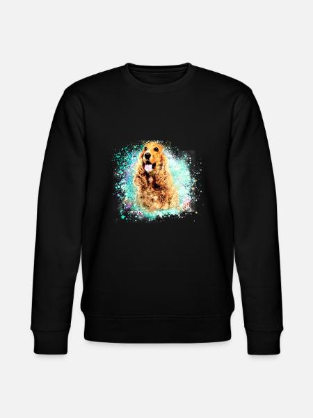 Cocker spaniel, malerei, aquarell,graffiti hund - Stanley/Stella Unisex Bio-Sweatshirt CHANGER - Schwarz