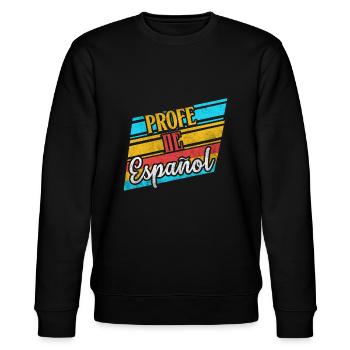 Profe De Espanol Spanisch Lehrer Geschenke Kostüm - Stanley/Stella Unisex Bio-Sweatshirt CHANGER  - Schwarz - Vorne - Nik (191cm) & Marisol (170cm)