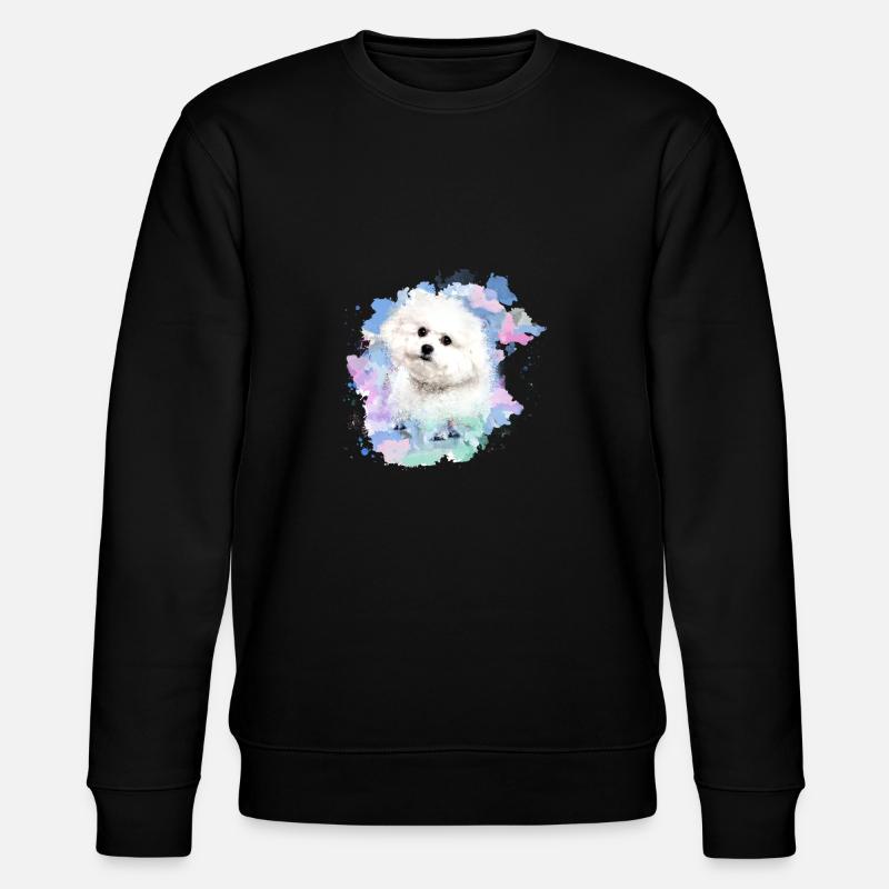 bichon frisé, maltais,chien, aquarelle, peinture à l’eau - Sweat bio CHANGER Stanley/Stella Unisexe - noir