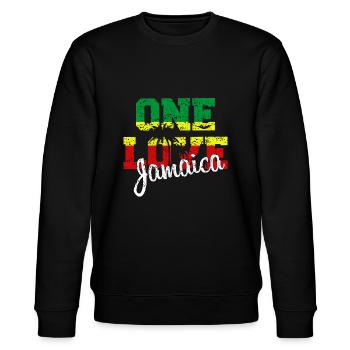 One Love Jamaica Palms blanc - Sweat bio CHANGER Stanley/Stella Unisexe - noir - Devant - Nik (191cm) & Marisol (170cm)