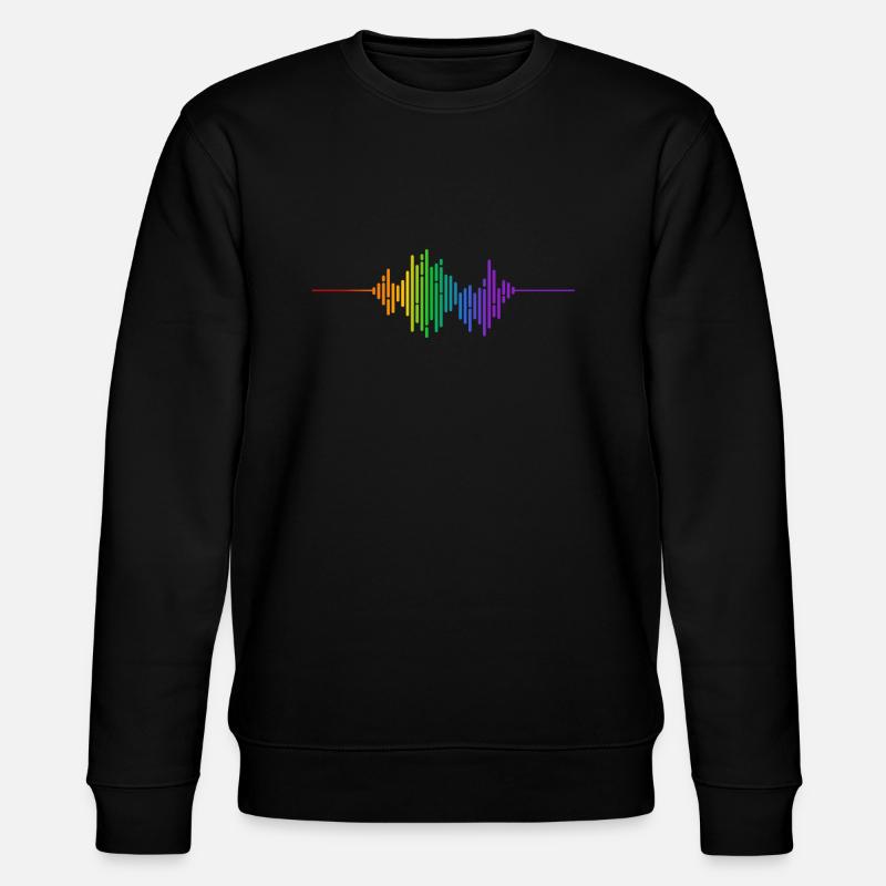 Regenbogen-Schallwelle - Stanley/Stella Unisex Bio-Sweatshirt CHANGER  - Schwarz