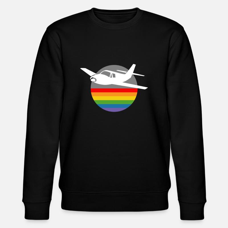 Rainbow Airplane blanc - Sweat bio CHANGER Stanley/Stella Unisexe - noir