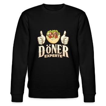 Döner Experte - Stanley/Stella Unisex Bio-Sweatshirt CHANGER  - Schwarz - Vorne - Nik (191cm) & Marisol (170cm)