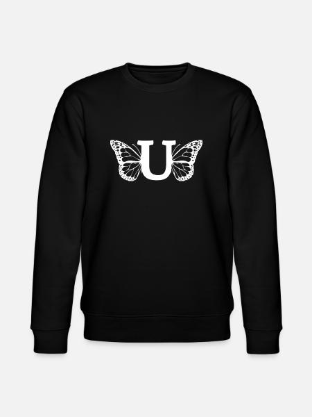 letter U butterfly - Stanley/Stella CHANGER Unisex Organic Sweatshirt - black