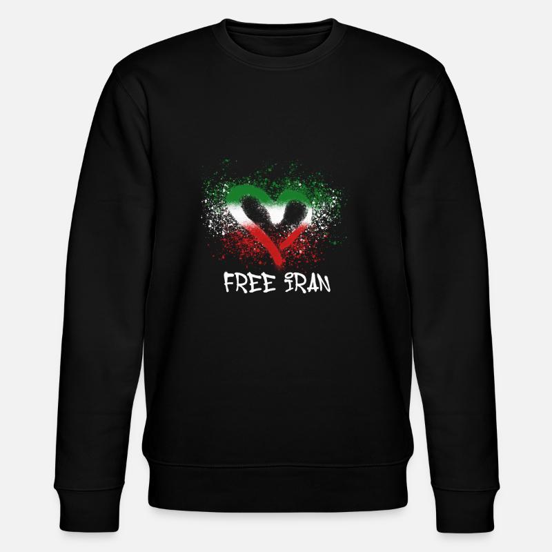 Iran libre,Cœur,Iran,Drapeau,Graffiti - Sweat bio CHANGER Stanley/Stella Unisexe - noir