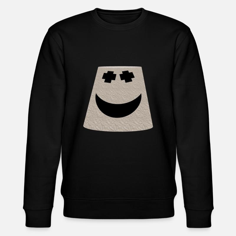 Eimer-Lächeln-Gesicht-Emoticon - Stanley/Stella Unisex Bio-Sweatshirt CHANGER  - Schwarz