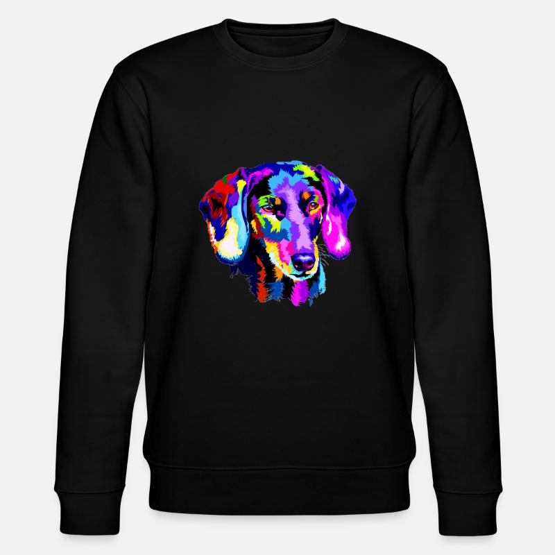 Stilisierter Dackel - Stanley/Stella Unisex Bio-Sweatshirt CHANGER  - Schwarz