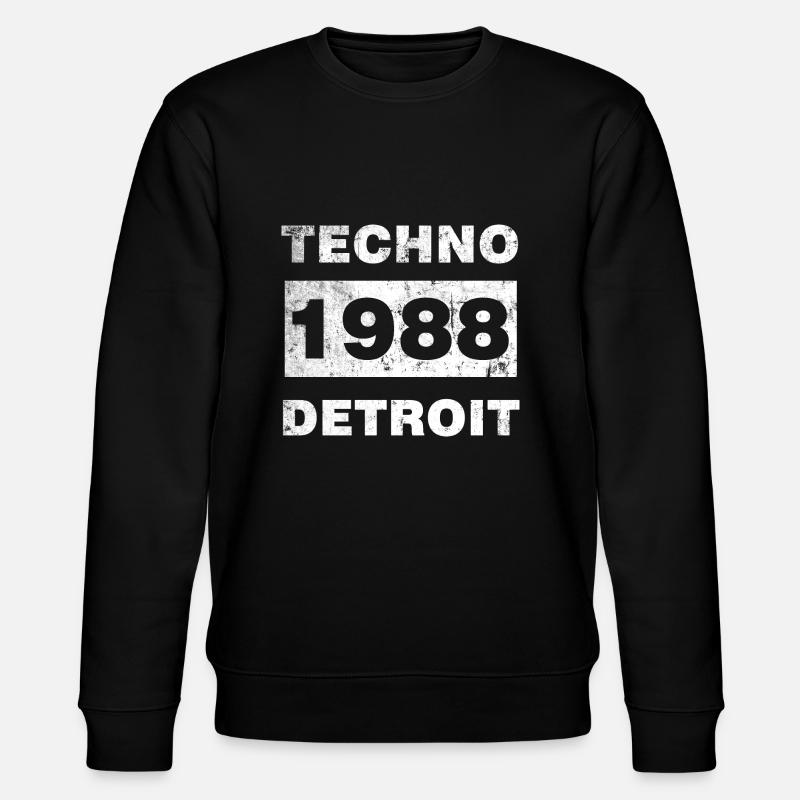 TECHNO MUSIC WHITE - Stanley/Stella CHANGER Unisex Organic Sweatshirt - black