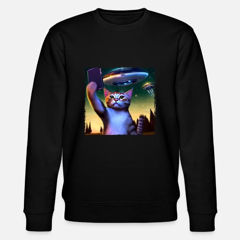 Selfie de chat avec OVNI - Sweat bio CHANGER Stanley/Stella Unisexe - noir
