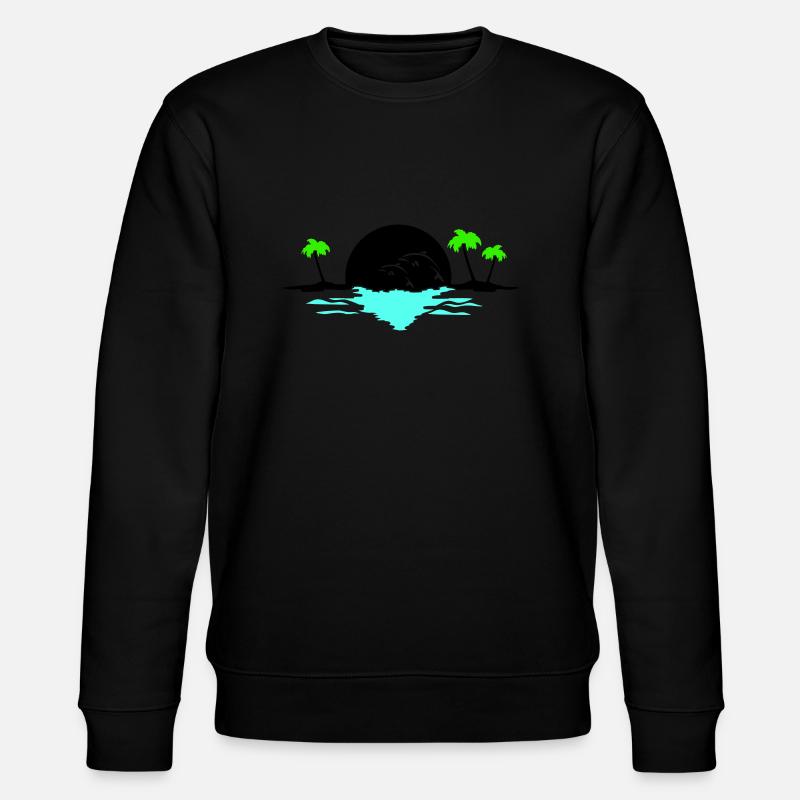 Dauphins au coucher du soleil - Sweat bio CHANGER Stanley/Stella Unisexe - noir