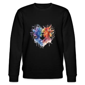 Pride Love Frauen abstrakt - Stanley/Stella Unisex Bio-Sweatshirt CHANGER  - Schwarz - Vorne - Nik (191cm) & Marisol (170cm)
