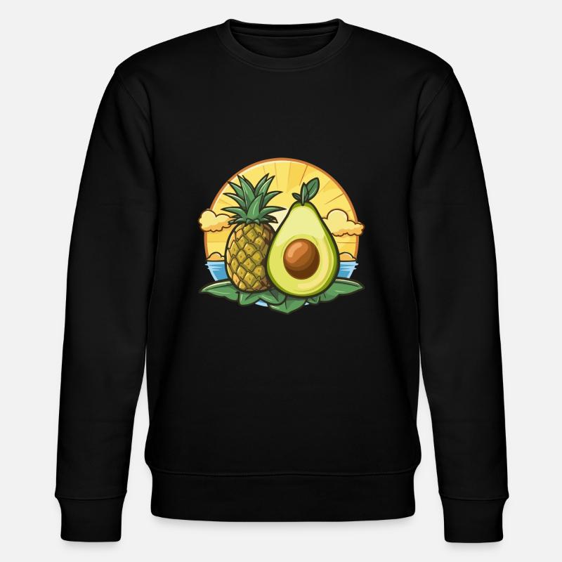 Avocado Pineapple summer - Stanley/Stella CHANGER Unisex Organic Sweatshirt - black
