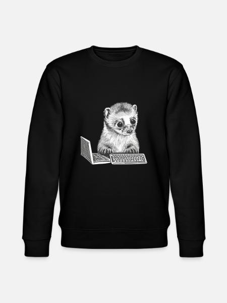 CUTE GEEK FERRET - Stanley/Stella CHANGER Unisex Organic Sweatshirt - black