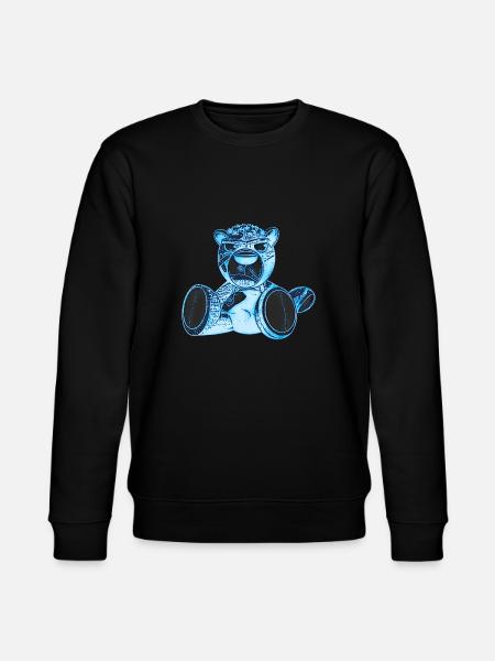Creepy Teddy Blue - Stanley/Stella CHANGER Unisex Organic Sweatshirt - black