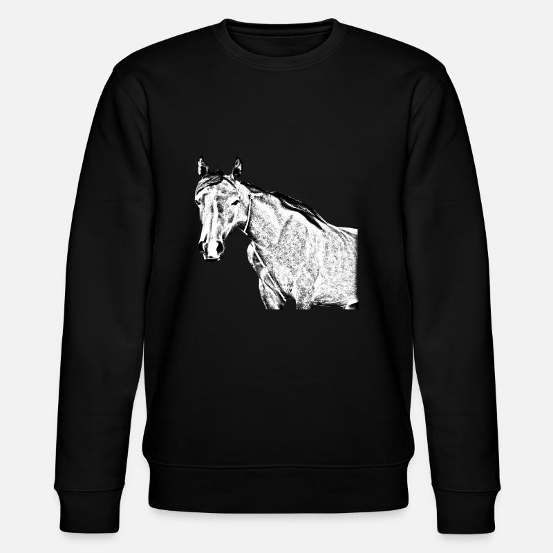 Pferd - Stanley/Stella Unisex Bio-Sweatshirt CHANGER  - Schwarz