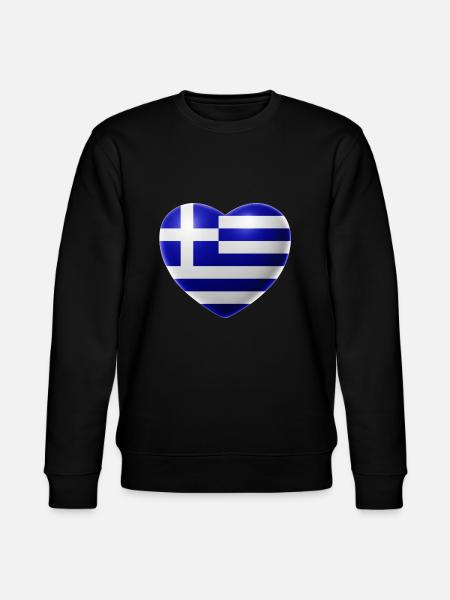 Heart (Greece / Ellas) - Stanley/Stella CHANGER Unisex Organic Sweatshirt - black