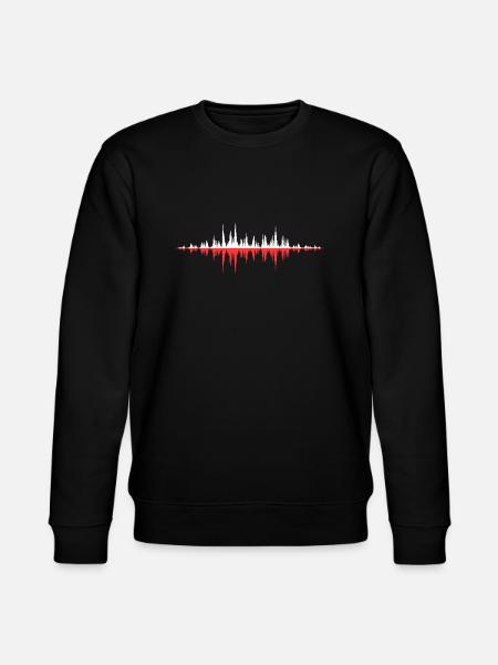 Red Sound Wave - Stanley/Stella CHANGER Unisex Organic Sweatshirt - black