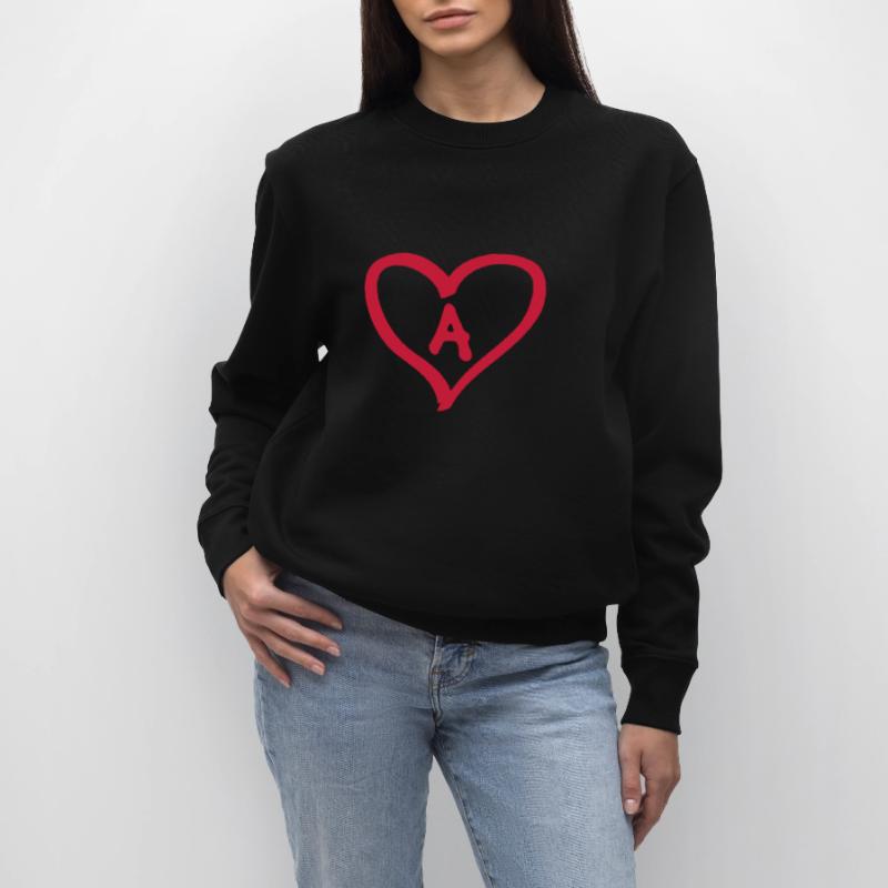 Coeur comique Une lettre initiale nom nom couples Sweat bio CHANGER Stanley/Stella Unisexe